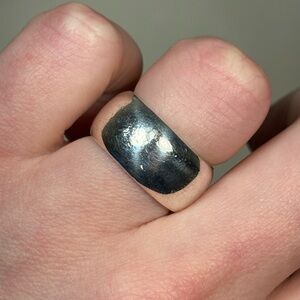 Sterling Silver Thick Heavy Cigar Band Ring